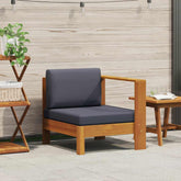 Wooden Sofa Dark Grey Solid Acacia Wood 27.6 in x 25.6 in x 23.6 in