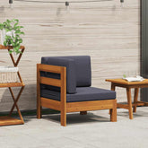 Corner Sofa Dark grey Solid acacia wood, 100% polyester Medium