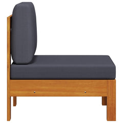 Wooden Sofa Dark Grey Solid Acacia wood, Fabric (100% polyester)