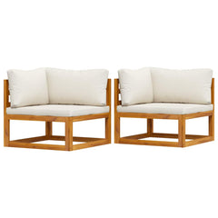 Corner Sofa Cream white Solid acacia wood Standard two-seater
