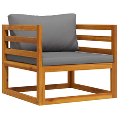 Wooden Chair Dark Grey, Natural Wood Solid Acacia Wood Standard