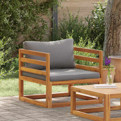Wooden Chair Dark Grey, Natural Wood Solid Acacia Wood Standard