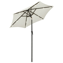 Garden Parasol Sand and Dark Gray Polyester Fabric, Aluminum