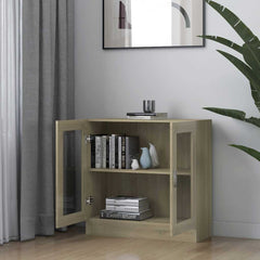 Display Cabinet Sonoma oak Engineered wood, glass Medium