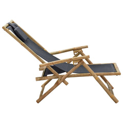 Relaxing Chair Dark grey Bamboo, Polyester Medium
