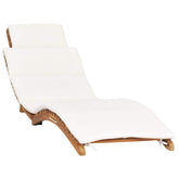 Sunlounger Cream White Fine sanded teak hardwood Standard