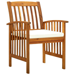 Patio Dining Chairs 3 pcs with Cushions Solid Acacia Wood