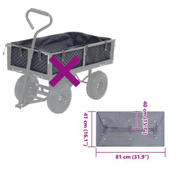 Garden Cart Liner Dark Grey 100% Polyester 31.9 x 16.1 x 15.7 in