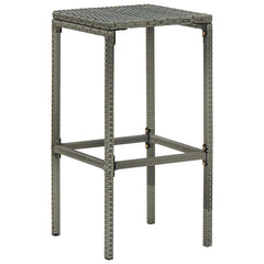 Bar Stool Set of 4 Grey PE Rattan Standard Footrest