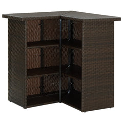 Bar Table Brown Poly Rattan, Steel Bar Table Contemporary