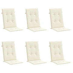 Highback Chair Cushion Set of 6 Cream Polyester 47.2 x 19.7 in
