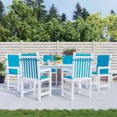 Patio Lowback Chair Cushions 6 pcs Blue 39.4x19.7x1.2 Oxford Fabric