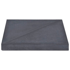 Black granite square umbrella weight plate, 33.1 lb, with polished finish.