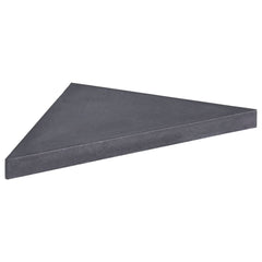 Black granite square umbrella weight plate, 33.1 lb, with polished finish.