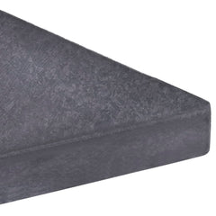 Black granite square umbrella weight plate with polished finish and sturdy 33.1 lb design