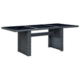 Garden Table Dark Grey and Black