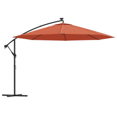 Cantilever Garden Parasol Terracotta Polyester Large Tiltable