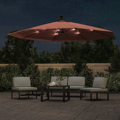 Cantilever Garden Parasol Terracotta Polyester Large Tiltable