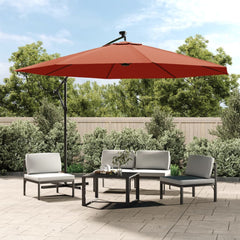Cantilever Garden Parasol Terracotta Polyester Large Tiltable