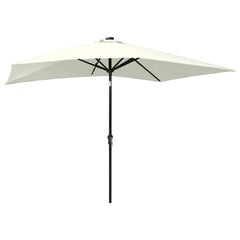 Garden Parasol Sand Polyester, Powder-Coated Steel 6.6x9.8 ft