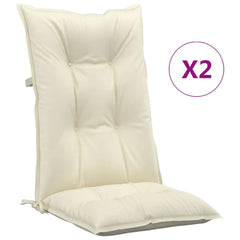 Highback Chair Cushion Set of 2 Cream Polyester, PP hollow fiber