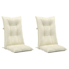 Highback Chair Cushion Set of 2 Cream Polyester, PP hollow fiber