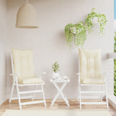 Highback Chair Cushion Set of 2 Cream Polyester, PP hollow fiber