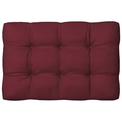 Seven-piece wine red polyester cushion set for outdoor pallet sofas, featuring thick padding.