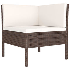 Garden Furniture Set Brown, Cream White