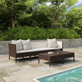 Garden Furniture Set Brown, Cream White