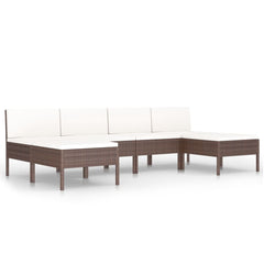 Garden Furniture Set Brown and Cream White