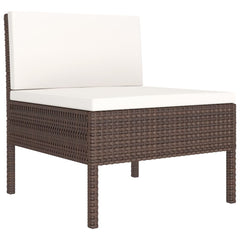 Garden Furniture Set Brown and Cream White