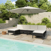 Garden Furniture Set Black, Cream White