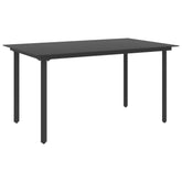 Garden Table Black Powder-coated steel, glass Medium Sturdy