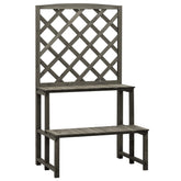 Planter Grey Solid firwood Medium Planter Rectangular