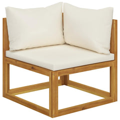 Garden Lounge Set Cream Solid Acacia Wood Modular