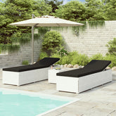 Sun Lounger White and Black