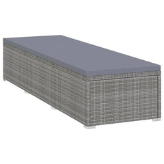 Sun Lounger Gray PE rattan Standard Adjustable Armrests