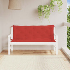 Garden Bench Cushion Set of 2 Red Oxford fabric (100% polyester)