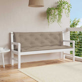 Garden Bench Cushion Set of 2 Taupe Oxford Fabric (100% polyester)