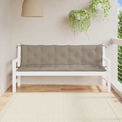 Taupe Oxford fabric garden bench cushion with ties, 70.9x39.4x2.8 inches.