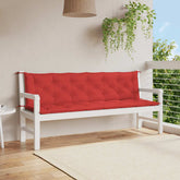 Garden Bench Cushion Set of 2 Red Oxford fabric (100% polyester)
