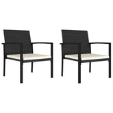 Dining Chair Set of 2 Black and Cream