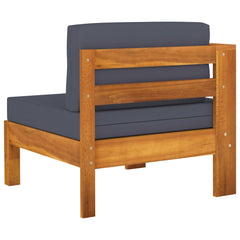 Wooden Lounge Set Dark grey, Natural acacia wood