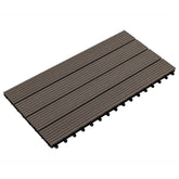 Decking Tile 6 pcs Dark Brown 23.62 x 11.81 in WPC
