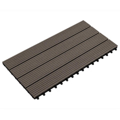 Decking Tile 6 pcs Dark Brown 23.62 x 11.81 in WPC