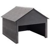 Lawn Mower Garage Grey Wood-Plastic Composite 31.5x31.5x27.6 in