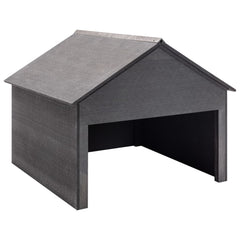 Lawn Mower Garage Grey Wood-Plastic Composite 31.5x31.5x27.6 in