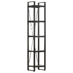 Bookcase Black Solid rough mango wood Medium Industrial