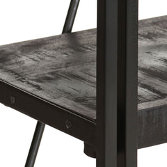 Bookcase Black Solid rough mango wood Medium Industrial